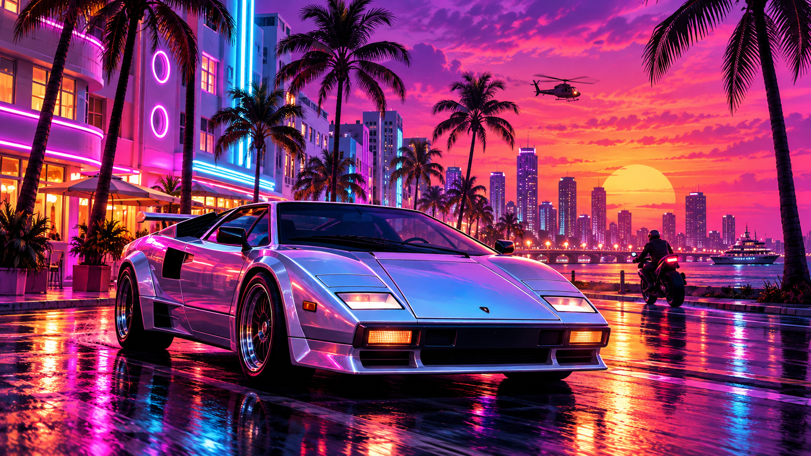 GTA Vice City neon city cover